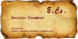 Bozsin Csombor névjegykártya